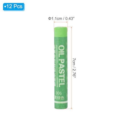PATIKIL Yellow Green Oil Pastels, 12Pcs Soft Oil Crayons Creamy Pastels Stick Art Supplies for Art Painting Drawing Blending Graffiti for Artists Beginners - color: Yellow Green