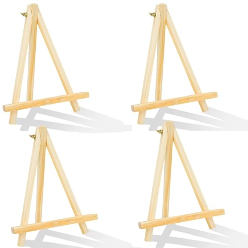 ANDES 9In Wood Tabletop Painting Easels 6 Pack, Arts & Crafts Display Stand - style: 4-pack