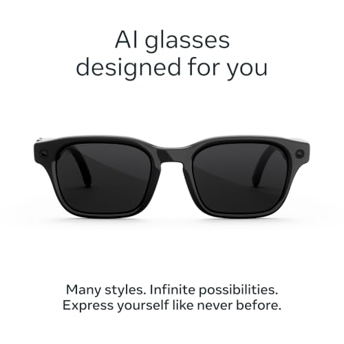 Meta Glasses, Adventurer AI Glasses - color: Classic Black/Transitions Grey Lenses, size: Large