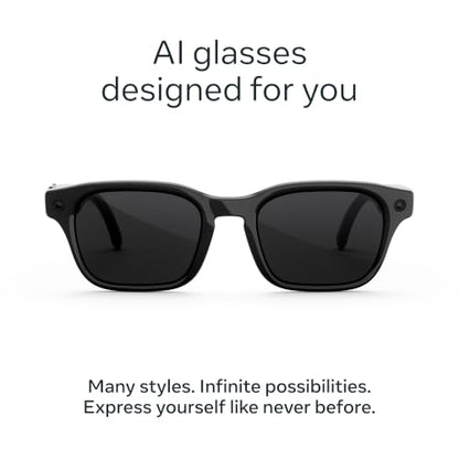 Meta Glasses, Adventurer AI Glasses - color: Classic Black/Transitions Grey Lenses, size: Large