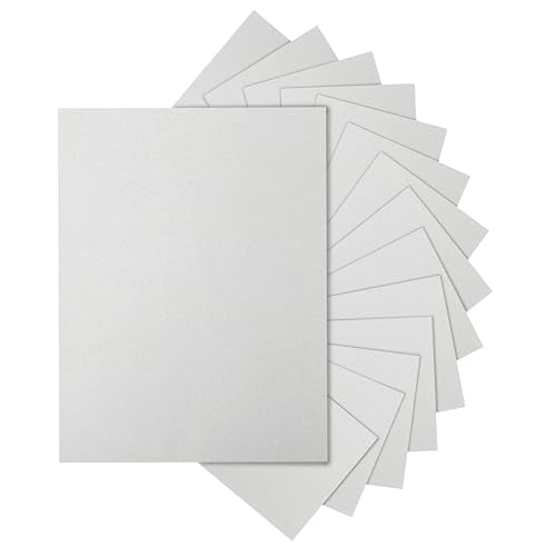 Silunkia 40 Sheets Light Grey Cardstock 8.5 x 11 Crafts Paper 75lb - color: Grey