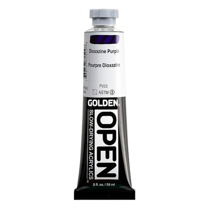GOLDEN OPEN Slow-Drying Acrylics, Dioxazine Purple, 2 fl. oz. Tube - color: Dioxazine Purple, size: 2 Fl Oz (Pack of 1)