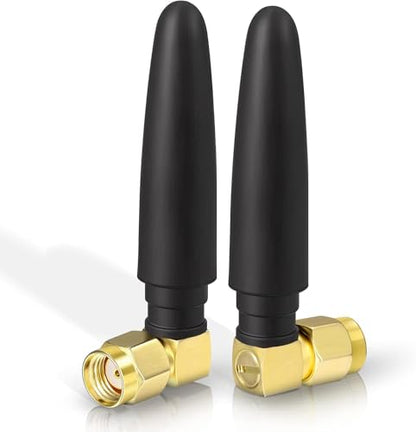 Eightwood Compact Dual Band WiFi Antenna, RP-SMA Right Angle Antenna 2-Pack