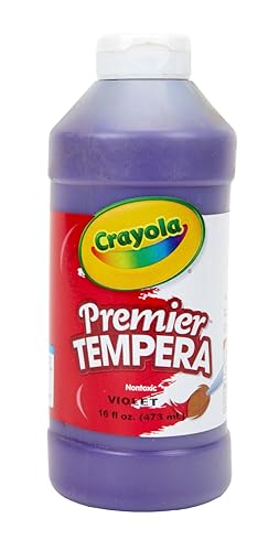 Crayola Premier Tempera Paint For Kids - Violet (16oz), Kids Classroom Supplies, Great For Arts & Crafts, Non Toxic, Easy Squeeze Bottle - color: Violet