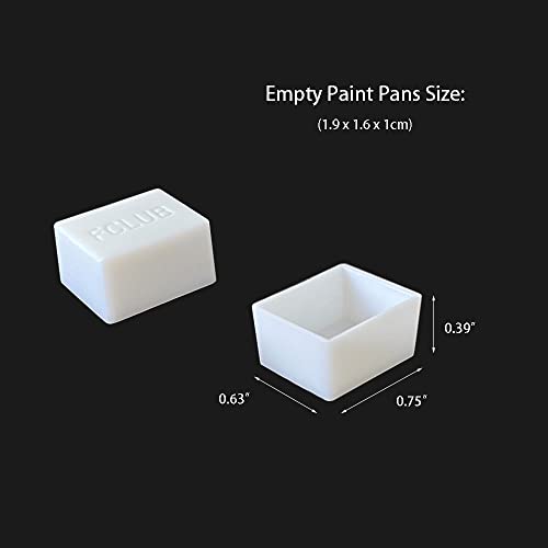 FCLUB 12PCS Refillable Empty Watercolor Half Pans, 2ml - color: White, size: 12 Pieces 2 ml Half Pans