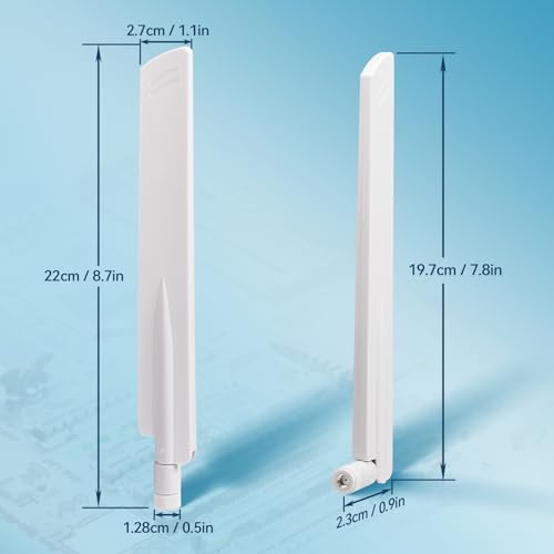 Eightwood Tri-Band WiFi 6E Antenna, RP-SMA Antenna White (2-Pack)