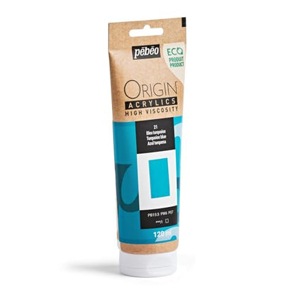 PEBEO Origin Acrylics 120ml Matte Acrylic Paint, Turquoise Blue - color: Turquoise Blue