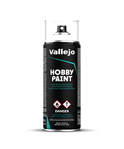 Vallejo - Hobby Paint Spray Basic Primer | White 400 ml. (13.52 fl.oz.) | Perfect Matt and Self Levelling Finish - style: White 400 ml. (13.52 fl.oz.)