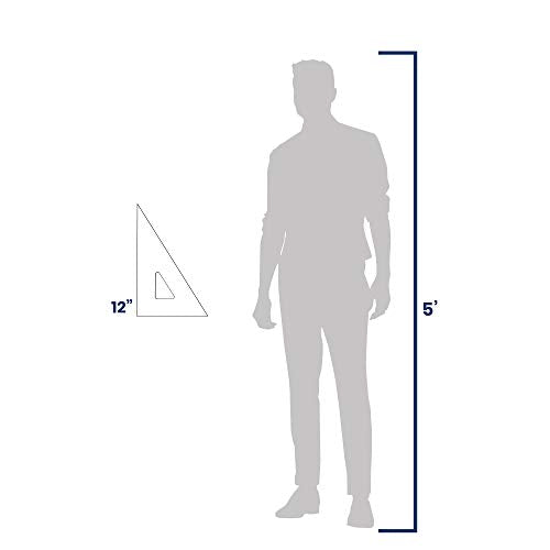 Pacific Arc Drafting Triangle, 12-inch, 30/60/90 Degrees, Clear Acrylic - color: Clear, size: 12-in, 30/60/90 degrees