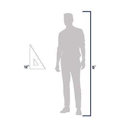 Pacific Arc Drafting Triangle, 12-inch, 30/60/90 Degrees, Clear Acrylic - color: Clear, size: 12-in, 30/60/90 degrees