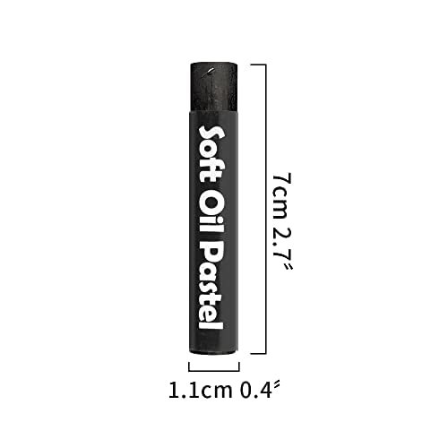 12 Pcs Cream Soft Oil Pastels Vibrant Black - color: 12pcs-black 02