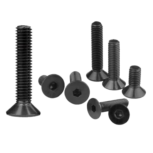 M2-0.4 x 4mm Flat Head Socket Cap Screws, 10.9 Grade Alloy Steel,DIN 7991,Allen Socket Drive, Black Oxide Finish, Machine Thread, Countersunk Bolts,Fully Thread Quantity 100 - size: M2-0.4 x 4mm（100 PCS）