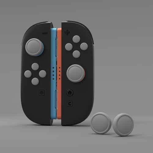 PlayVital Button Caps + Thumb Grip Set for Nintendo Switch 2, 2 Silicone Colorful ABXY Directional Button Covers & 2 Joystick Caps for Joycon - New Hope Gray - color: New Hope Gray