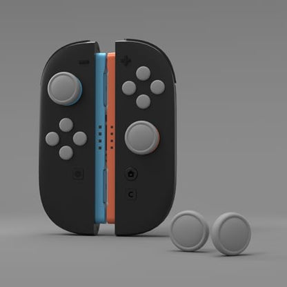 PlayVital Button Caps + Thumb Grip Set for Nintendo Switch 2, 2 Silicone Colorful ABXY Directional Button Covers & 2 Joystick Caps for Joycon - New Hope Gray - color: New Hope Gray