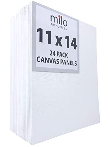 milo Canvas Flat Panel Boards for Painting, 11x14 inch, 24 Pack, White - size: 11"x14" Pack of 24