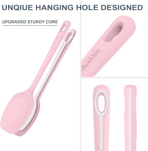 ChefAide 5 Pieces Silicone Spatulas Set, Heat Resistant Rubber Spatula - color: Pink, size: 5 pieces