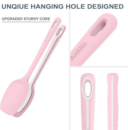 ChefAide 5 Pieces Silicone Spatulas Set, Heat Resistant Rubber Spatula - color: Pink, size: 5 pieces