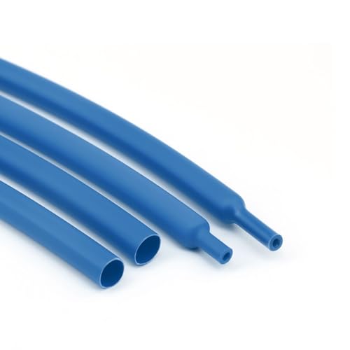 1/4" 3:1 Heat Shrink Tubing, Dual Wall Adhesive Lined Wire Heat Shrink Tube Insulation Sealing Waterproof Oil-Proof Anti-Friction (Blue, 16.4ft) - color: Blue, size: 6.4mm(1/4")-16.4ft