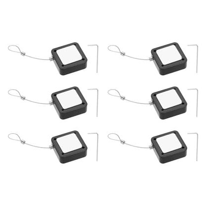 PATIKIL Retractable Remote Control Cable Tether (3.3ft / 1M, Black)(6 Set) Square Remote Control Security Lanyard Lock Adjustable Locking Leash with Rope Locks, Suit for - TV/Tablets - color: Black, size: 3.3ft