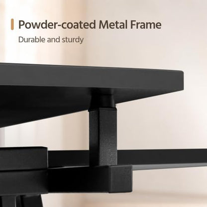Yaheetech Adjustable Drafting Table Art Desk,Storage Drawers & Stool,Black - color: Black