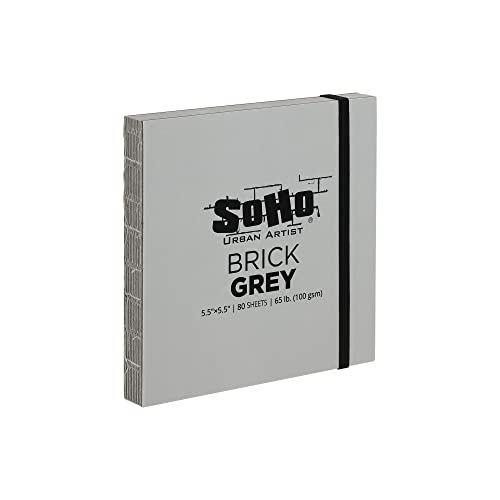 SoHo Brick Journal, Grey 5.5"x5.5" (100 GSM, 80 Pages Each) - color: Grey, size: 5.5 x 5.5in
