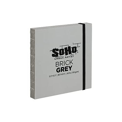 SoHo Brick Journal, Grey 5.5"x5.5" (100 GSM, 80 Pages Each) - color: Grey, size: 5.5 x 5.5in