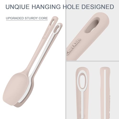 ChefAide 5 Pieces Silicone Spatulas Set, Heat Resistant Rubber Spatula - color: Beige, size: 5 pieces