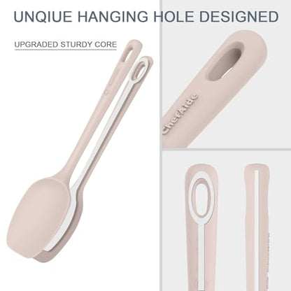ChefAide 5 Pieces Silicone Spatulas Set, Heat Resistant Rubber Spatula - color: Beige, size: 5 pieces