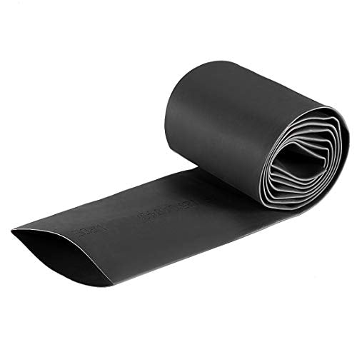 uxcell Heat Shrink Tubing, 40mm Dia 66mm Flat Width 2:1 Rate Shrinkable Tube Cable Sleeve 1m - Black - color: Black, size: 40mm