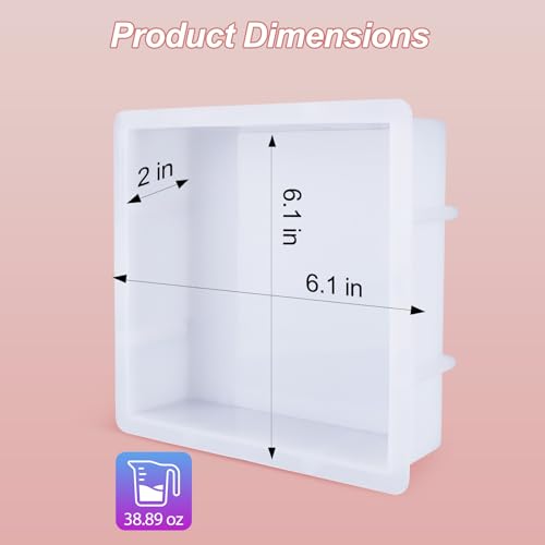 LET'S RESIN Large Silicone Square Molds for Resin, Glossy Deep Square Molds - color: White
