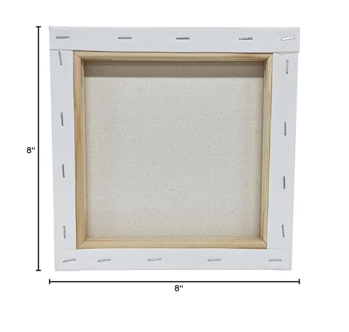 Artist's Loft 12 Count 8” x 8” Super Value Canvas Necessities - Acid Free Cotton Canvas for Paint, Acrylic, & Oils - 1 Pack