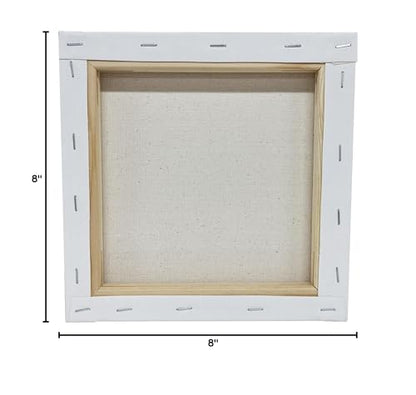 Artist's Loft 12 Count 8” x 8” Super Value Canvas Necessities - Acid Free Cotton Canvas for Paint, Acrylic, & Oils - 1 Pack