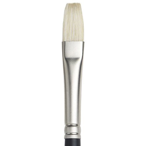 Winsor & Newton Artists' Oil Hog Paint Brush, Long Handle Size 6, Flat - size: #6, style: Flat