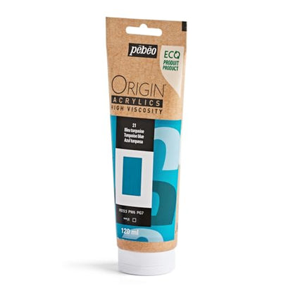 PEBEO Origin Acrylics 120ml Matte Acrylic Paint, Turquoise Blue - color: Turquoise Blue