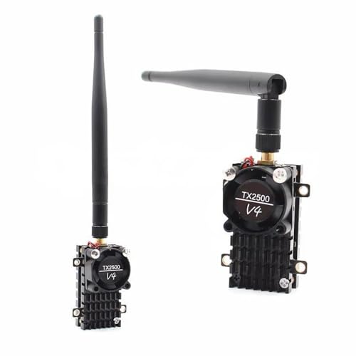 SPARKHOBBY TX2500 V4 VTX 5.8GHz Super Power 2000MW FPV Wireless-Transmitter with Cooling Fan for RC FPV Fixed-Wing Drones Over 20Km Range (TX2500 V4)