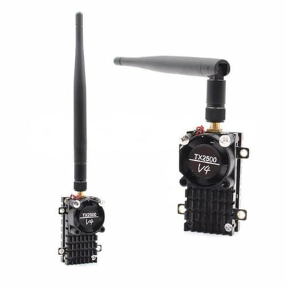 SPARKHOBBY TX2500 V4 VTX 5.8GHz Super Power 2000MW FPV Wireless-Transmitter with Cooling Fan for RC FPV Fixed-Wing Drones Over 20Km Range (TX2500 V4)