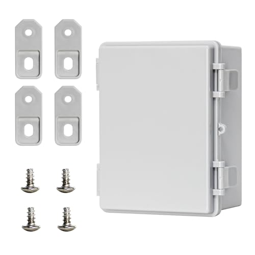 Waterproof Electrical Box Heavy Duty ABS Waterproof Junction Box, IP66 Dustproof Electrical Enclosure, Universal DIY Project Case for Outdoor Indoor Use Wall Brackets (8"x6.1"x3.9") - color: Grey Cover, size: 8"x6.1"x3.9"