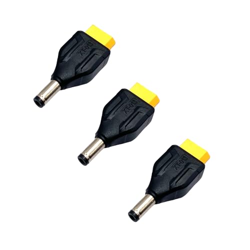 daier 3 Pcs XT60 Female to DC5521 Male Adapters,XT60 to Barrel DC Jack Adapters for FPV Monitor Power,Drone and Various 12V Devices