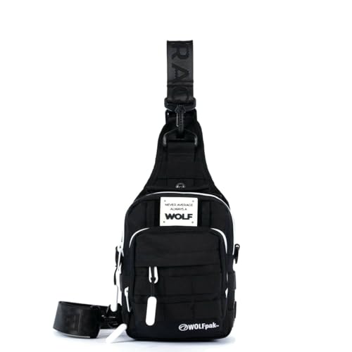 WOLFpak 4L Mini Tactical Sling Bag Crossbody - color: Alpha Black White Accents