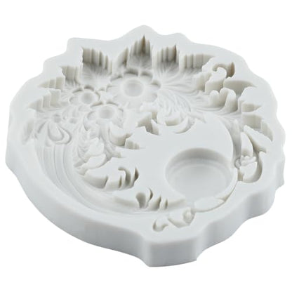 Baroque Silicone Mold Curlicues Scroll Lace Polymer Clay Mold - color: Style P