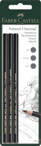 Faber-Castell Pitt Natural Willow Charcoal Pencil Set Set of 3