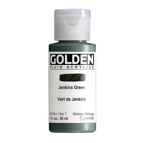 GOLDEN Fluid Acrylics, Jenkins Green, 1 fl. oz. Bottle