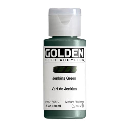 GOLDEN Fluid Acrylics, Jenkins Green, 1 fl. oz. Bottle