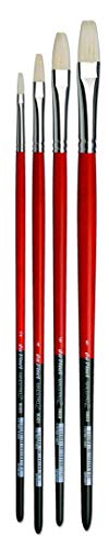 da Vinci Brushes 5023 Maestro 2 Hog Bristle Flat (Sizes 2,4,6,8) Artist Brush Set, Black 4 - style: Maestro 2 Hog Bristle Flat Test Set