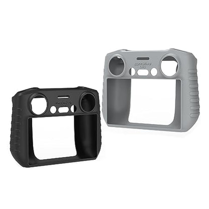 Silicone Case For DJI RC 2 Screen Remote Control, Protective Silicone Cover Case/With Sun Hood Drone Remote Control Accessories (Black) - color: Black