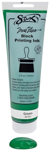 Sax - 461951 True Flow Water Soluble Block Printing Ink - 5 Ounce Tube - Green