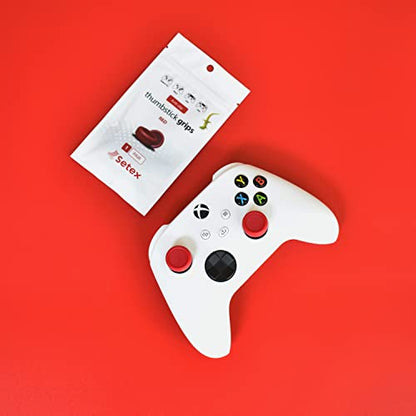 Setex Gecko Grip Thumbstick Grip Covers, PS5, Xbox, Switch, 1 Pair, Red - color: Red, size: 1 Pair
