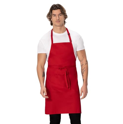 Chef Works Unisex Butcher Apron - color: Red