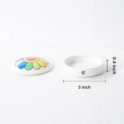 5 Layer Porcelain Paint Mixing Tray Saucer Nesting Trays, Ceramic Paint Palettes for Watercolor Gouache Painting, 3 inch, Stackable.