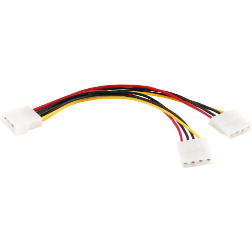 JacobsParts 4-pin Molex Male to 2X 4-pin Molex Female Power Y-Splitter Extension Cable